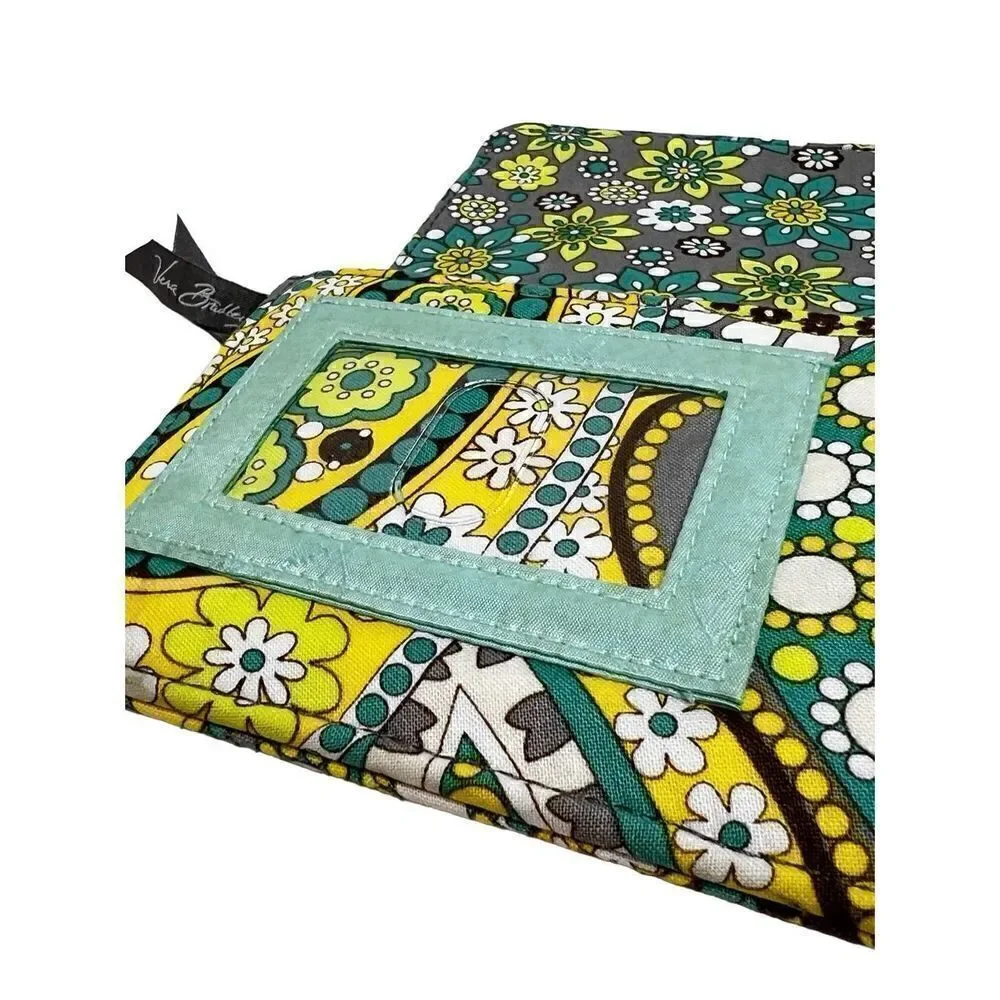 Vera Bradley lemon parfait travel wallet 9” X 4”